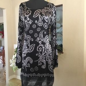 Hale Bob black & silver dress